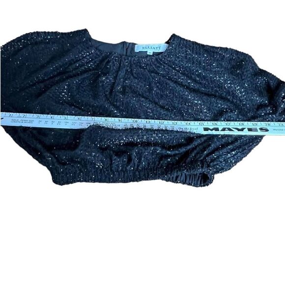 ELLIATT Top Black Cropped Tinsel Holiday Festive Blouse Kadis Size XS - Picture 12 of 13